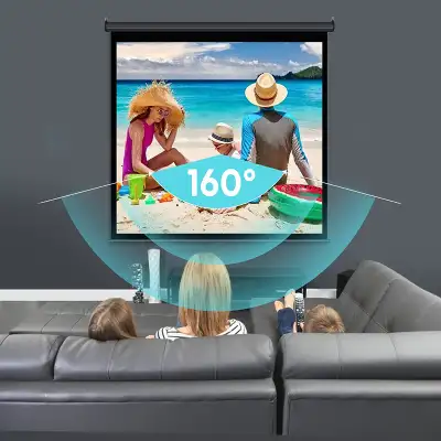 VIVOHOME Écran de projection manuel rétractable Noir 120" POUCES, View more