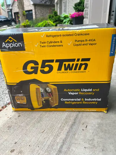 Appion G5Twin Refrigerant Recovery Machine. Brand new, never used, still in box