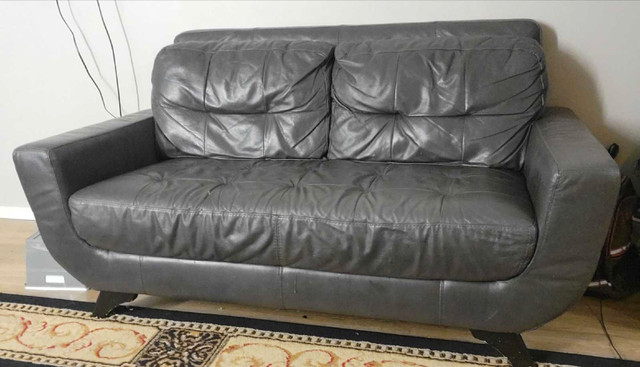Real leather 2 seater in Couches & Futons in Victoria