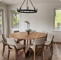 White ash/white oak/Custom furniture/round dining table 