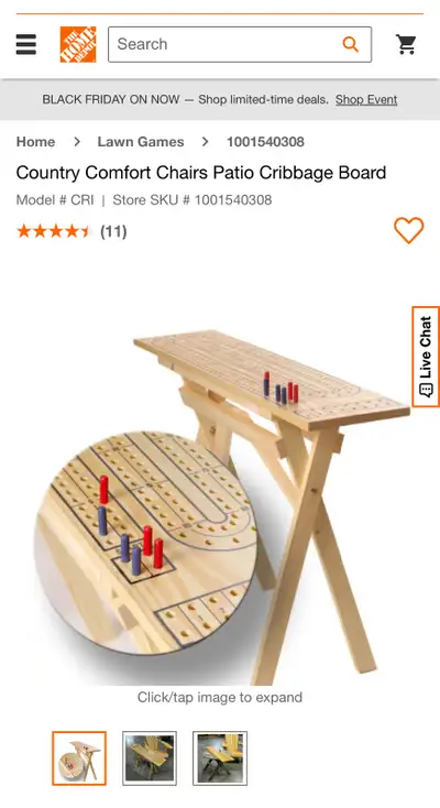 Large cribbage table-New in box, View more
