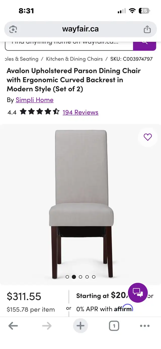 Upholstered set of  Dining Chairs/ Ergonomic Curved Backrest in Chairs & Recliners in Markham / York Region - Image 6