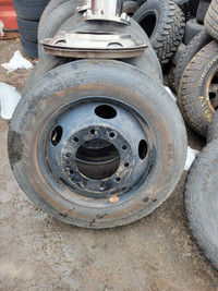 Set of Freightliner rims and tires