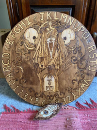 Hand made one of a kind ouija spirit board with planchette