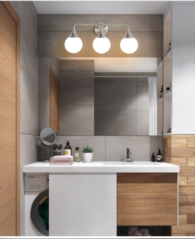 Applique murale en nickel brossé avec verre globe blanc, NEUF in Indoor Lighting & Fans in Québec City - Image 5