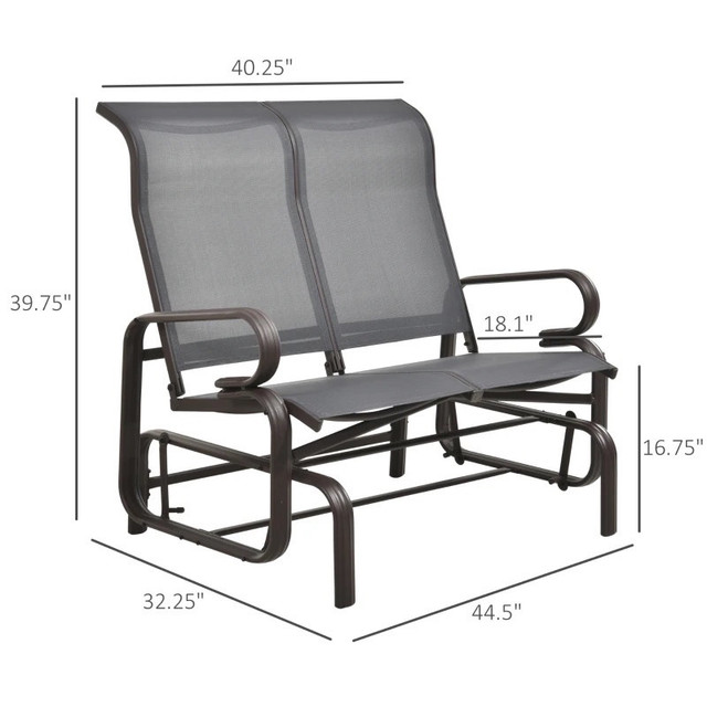 Double Seat Glider Garden Bench Outdoor Rocking Porch Chair Yard in Patio & Garden Furniture in Markham / York Region - Image 2