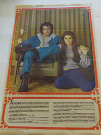 POSTER VINTAGE D'ELVIS PRESLEY ET PRICILLIA PRESLEY 1978