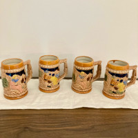 Vintage Beer Stein Mug Made in Japan Set of 4