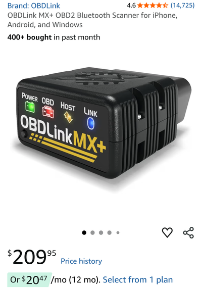 Hi. I'm selling a top obd2 bluetooth car scanner obdlink max+. Used 2-3 times, brand new condition.