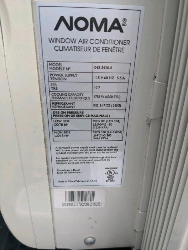 Noma 5,000 BTU Window Air Conditioner Heaters, Humidifiers