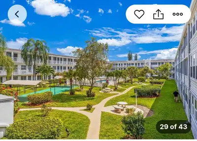 This bright and welcoming condo apartment offers a comfortable living space perfect for your next ge...