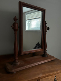 Antique Wooden Dresser Mirror