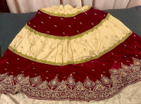 BRIDAL AND FOR WEDDING  EVENT BEAUTIFUL DRESS IN RED AND GOLDEN 