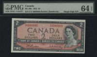 1954 Canada Bank of Canada $2 Dollars BC-38b PMG 64 EPQ Unc