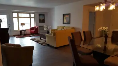 Large 1428sf unit plus a large balcony (BBQ allowed) in a concrete and steel 2016 built building. Tw...