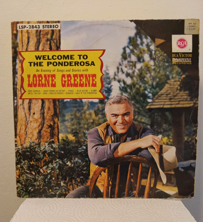 Vintage 1964 Vinyl LP. "Welcome To The Ponderosa; An Evening Of Songs and Stories With Lorne Greene...