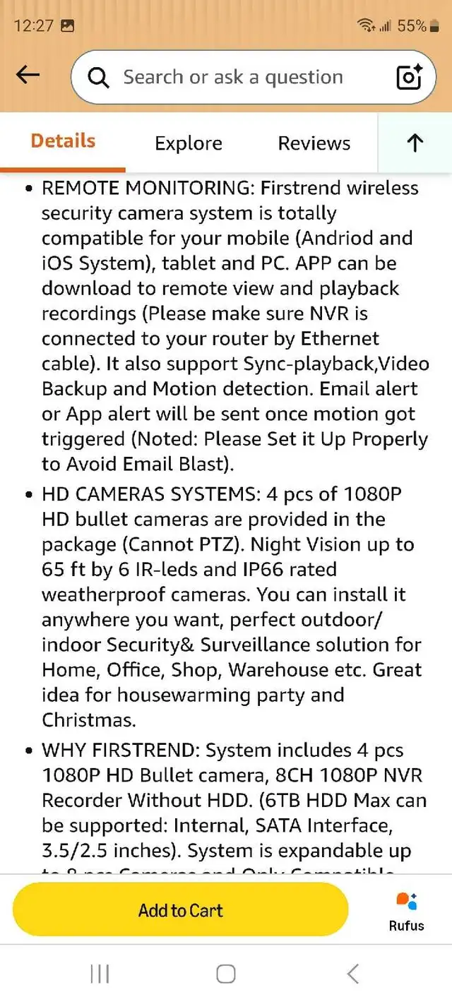 Firstrend security camera system 587819962681927684
