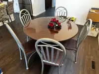 Dinner table with 5 chairs.