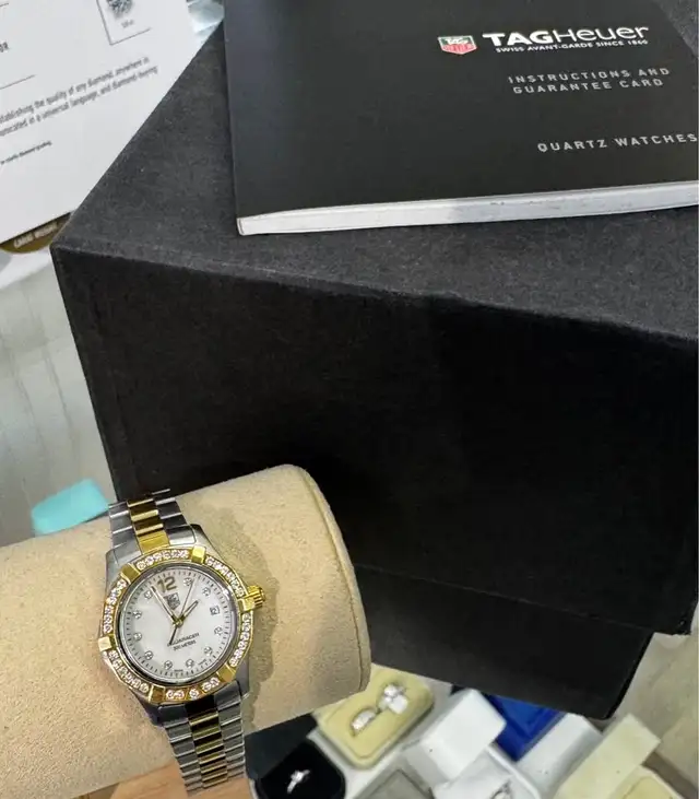 Tag Heuer Aquaracer WAF1450 Mother of Pearl Natural Diamonds 18K in Jewellery & Watches in Calgary - Image 3