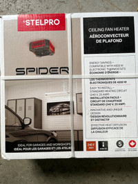 Stelpro Spider Ceiling Electric Fan Heater, 4000W, Red