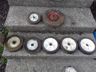 Some New and Used Push Mower Parts Located in Wardsville Used push mower wheels 6” Plastic $2 each,...