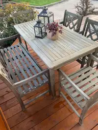 Rustic wood outdoor dining table