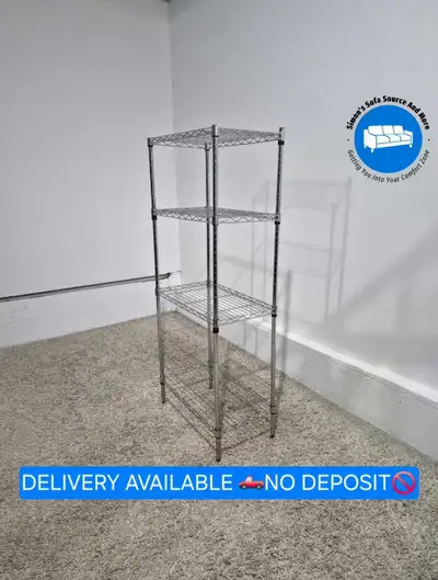 DELIVERY AVAILABLE Metal 4 Tier Level Shelving Unit / Bookshelf, View more
