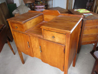 1930s ALL WOOD 4 DRAWER/DOOR KITCHEN CABINET $80. COTTAGE DECOR