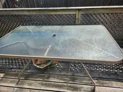 Patio table 6 chairs and umbrella, View more