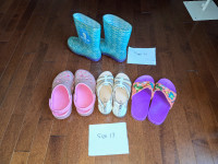 Toddler Girls Size 11T & 13T Shoes Lot, Rainboots, Crocs, Sandal