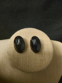 Black Oval Earrings