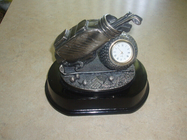 FIRST $40 EACH ~Franklin & Murphy Gold Clock ~ Pewter Golf Clock in Arts & Collectibles in St. Catharines