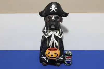 Cracker Barrel Pirate Boxer Halloween Dog Statue, View more