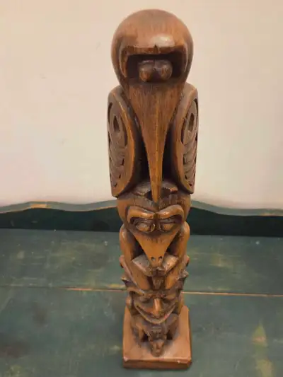 Vintage Totem Pole Ornament, 20" Tall, View more