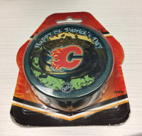 Calgary Flames Lucky St. Patricks Day Puck