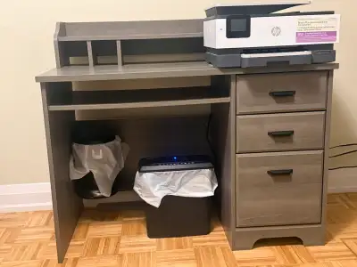 Desk with 3 Drawers and a free office chair, View more