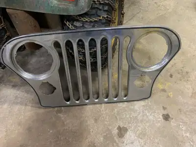 Chrome grill cover jeep cj