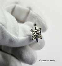 18k Gold 2 Carat Princess Cut Moissanite Engagement Ring,D-VVS1