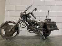 Motorcycle Sculpture (Recycled metal auto parts)