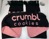 Crumbl Cookies Double Sided Pink and Black Long  Scarf