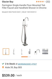 Glacier Bay Single-handle tub filler faucet & handheld shower