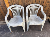 Two Plastic Patio Chairs - 2 for $5