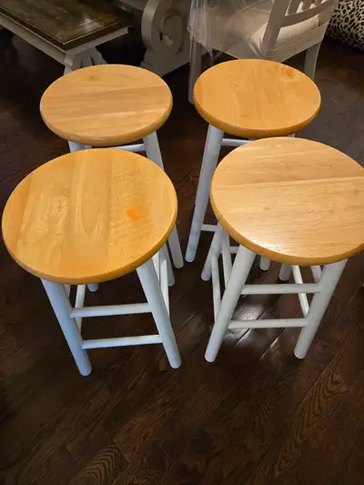 4 kitchen wooden stools, View more