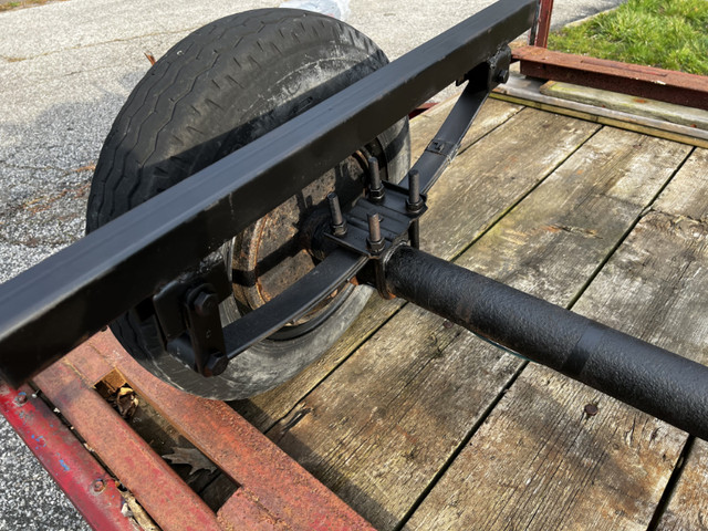 3500 pound trailer axle complete with springs, brakes and tires in Other in Leamington - Image 2