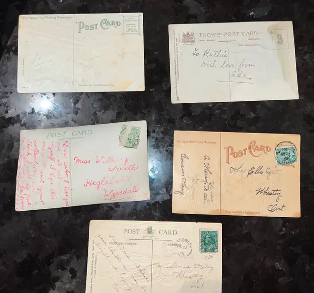 5 ANTIQUE 1909 to1920s CHRISTMAS SANTA POST CARDS in Arts & Collectibles in Mississauga / Peel Region - Image 3