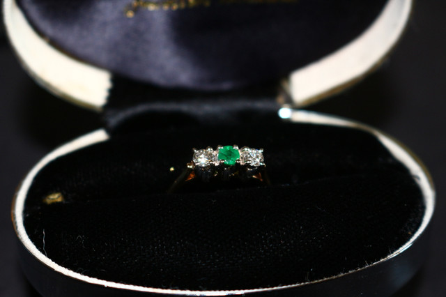 3 set Natural Emerald and diamond gold ring in Jewellery & Watches in Kingston