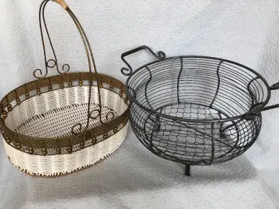 Large Metal Fruit, Bread or Decorative Baskets, $20 EACH, View more