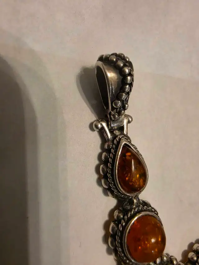 Sterling Vintage Large Cross Pendant Baltic Amber in Jewellery & Watches in London - Image 8
