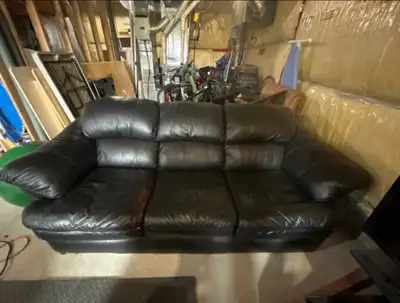 black leather couch, View more