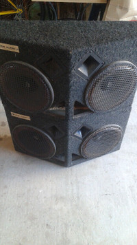 A set of speakers for sale.